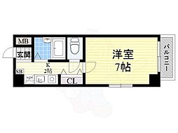 Uro大国町 1Kの間取図画像