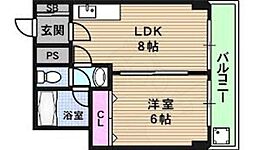 エムズ・ハイツ 1LDKの間取図画像