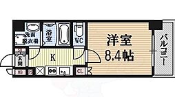 セオリー難波WEST 1Kの間取図画像