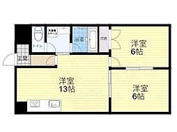 ビジタル恵美須7 2LDKの間取図画像