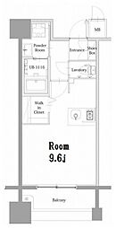エンクレスト呉服町 5階ワンルームの間取り