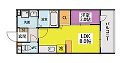 グランソレイユ博多南 1LDKの間取図画像