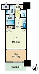 RJRプレシア博多楽水園 1LDKの間取図画像