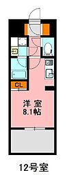 デュ・レジア博多レジデンス ワンルームの間取図画像