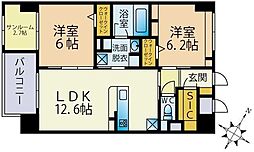 ブレス南福岡駅前 2SLDKの間取図画像