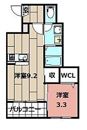 アヴァンセ山王 1LDKの間取図画像