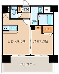 三島マンション博多駅東 1LDKの間取図画像