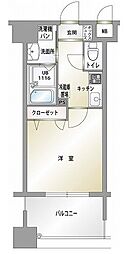 エンクレスト薬院3 1Kの間取図画像