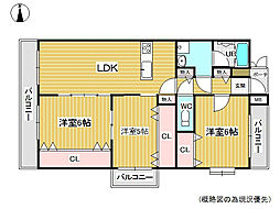 リッフェルゼ 3LDKの間取図画像