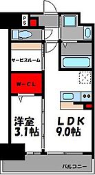 ラフィーネ箱崎駅前 1LDKの間取図画像