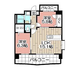 LEGRANDCRU 2LDKの間取図画像