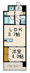 OrchidResidence上呉服 1LDKの間取図画像