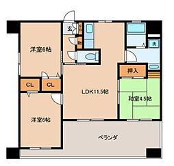 グラントープ道頓堀 3LDKの間取図画像