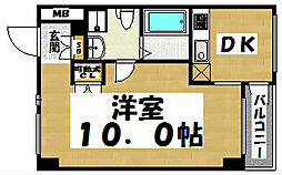 KDXレジデンス西新 1DKの間取図画像