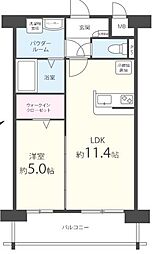 テイルガーデン博多 1LDKの間取図画像
