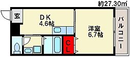 アイティーオ南福岡 1DKの間取図画像
