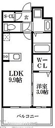 ネストピア博多グランドステージ3 1LDKの間取図画像