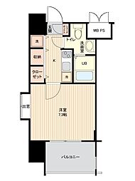 サヴォイ博多ブールバール 1Kの間取図画像