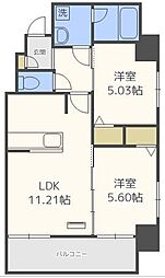 デアマーレ博多 2LDKの間取図画像