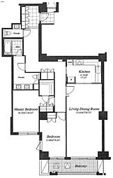 麻布第一マンションズ 6階2LDKの間取り