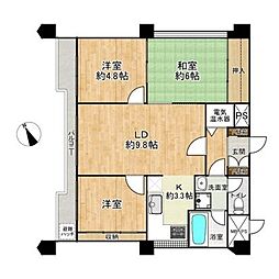 フラッツ景丘 3LDKの間取図画像