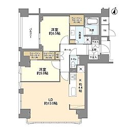 グランリビオ恵比寿 2LDKの間取図画像