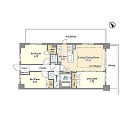 センチュリー尾山台グレイス 3LDKの間取図画像