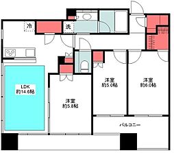 シティタワー大井町 3LDKの間取図画像