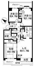パーク・ハイム用賀南 3LDKの間取図画像