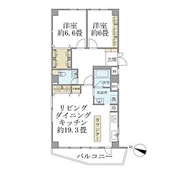 広尾GTビル 2LDKの間取図画像