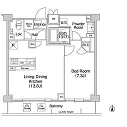 COMFORIA駒場 1LDKの間取図画像