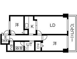 アーバンコート南烏山 2LDKの間取図画像