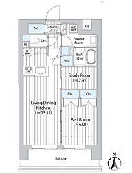 GOTEN武蔵小杉 2LDKの間取図画像