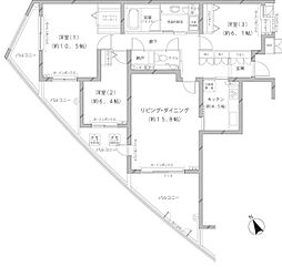 MFPRコート代官山 3LDKの間取図画像