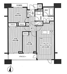 HF白金高輪レジデンス 3LDKの間取図画像
