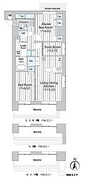 GOTEN武蔵小杉 3LDKの間取図画像
