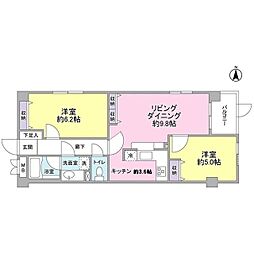 ラフィナート深沢 2LDKの間取図画像