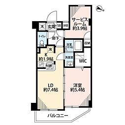 プレール・ドゥーク東品川 1SLDKの間取図画像