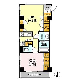 カスタリア目黒鷹番 1DKの間取図画像