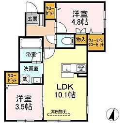 フェリシア久が原 2LDKの間取図画像