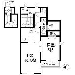 ハイムコルヌイエA 1LDKの間取図画像
