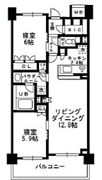 シャンピアグランデ深沢 2LDKの間取図画像