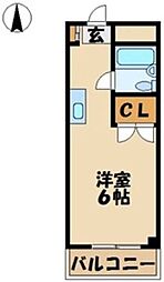 多摩都市モノレール 大塚・帝京大学駅 徒歩2分の賃貸マンション 1階1Kの間取り