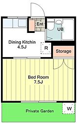 グリーンメゾン 202 2階1DKの間取り