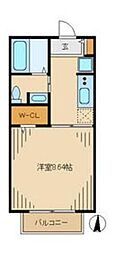 京王相模原線 京王堀之内駅 徒歩27分の賃貸アパート 1階1Kの間取り