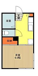 京王線 京王八王子駅 徒歩23分の賃貸アパート 1階1Kの間取り