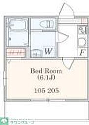 小田急小田原線 新百合ヶ丘駅 徒歩10分の賃貸アパート 2階1Kの間取り