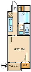 京王相模原線 京王永山駅 バス10分 瓜生下車 徒歩1分の賃貸マンション 2階1Kの間取り