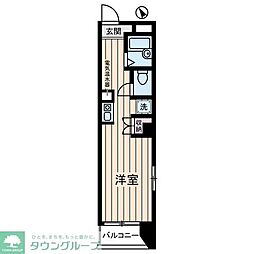 JR中央線 八王子駅 徒歩8分の賃貸マンション 9階ワンルームの間取り