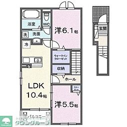 サンリットプレイス 2LDKの間取図画像